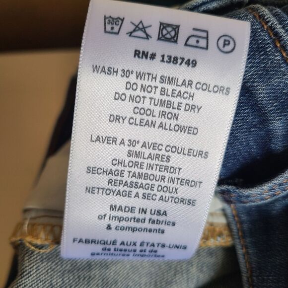 etienne marcel medium wash signature skinny crop jeans red zippers womens sz 30 - Picture 10 of 10